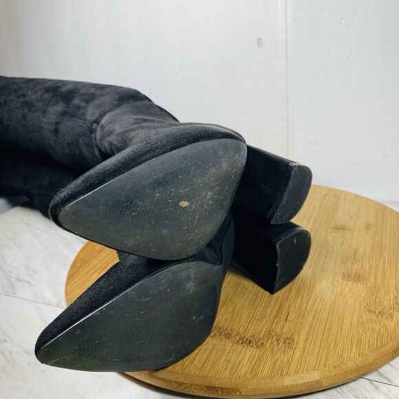 Steve Madden Nifty Pointed Toe Over The Knee Boots Black Women's Size 6M - Picture 4 of 5